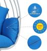 Aluminum Egg Chair; Hanging Swing Chair with Thickness Cushion for Indoor; Outdoor; Garden; Patio