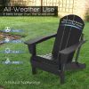 Folding Adirondack Chair;  Fire Pit Chair; Patio Outdoor Chairs All-Weather Proof HDPE Resin for BBQ Beach Deck Garden Lawn Backyard-Navy Blue