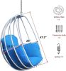 Aluminum Egg Chair; Hanging Swing Chair with Thickness Cushion for Indoor; Outdoor; Garden; Patio