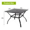 MEOOEM Patio Dining Set  Outdoor Furniture Bistro Metal Table Side Table and Metal Stackable Chairs;  Black