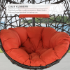 Hanging Egg Chair Outdoor Indoor Patio Swing Chair with UV Resistant Cushion Wicker Rattan Hammock Basket Chair with Stand (Turqoise)