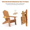 TALE Folding Adirondack Chair with Pullout Ottoman with Cup Holder; Oaversized; Poly Lumber; for Patio Deck Garden; Backyard Furniture; Easy to Instal