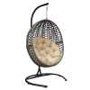 Wicker Basket Swing Chair;  Hanging Egg Chairs with Durable Stand and Waterproof Cushion for Outdoor Patio